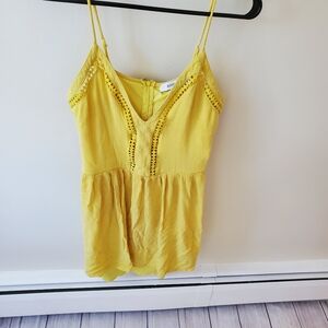 JustFab flirty fit and flare cami yellow feminine sundress. Size large